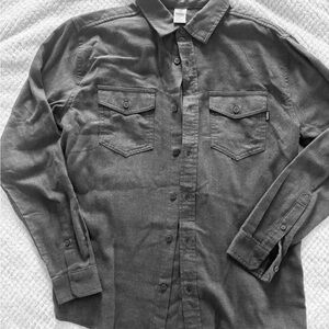 Hurley Charcoal Gray Button-Down Shirt
